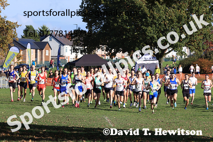 Senior men, 2024 Northern Cross Country Relays, Graves Park, Sheffield.   Photo: David T. Hewitson/Sports for All Pics